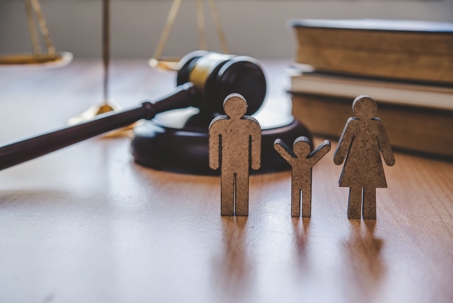 Image of family and gavel.